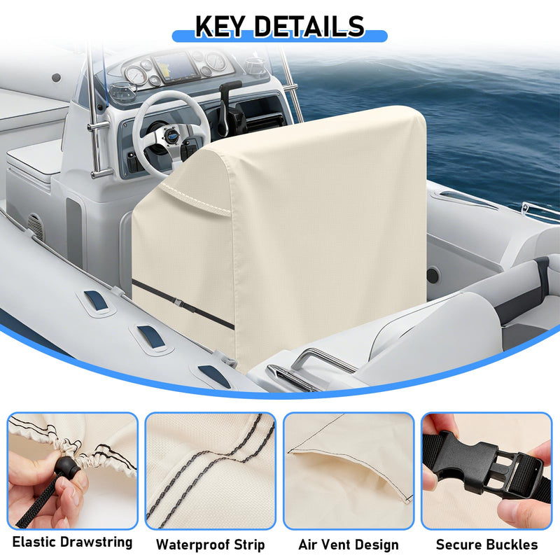 Waterproof Boat Swing Back Seat Cover,Heavy Duty Leaning Post Cover,Waterproof Swingback Cooler Boat Seat Cover(36" W x 20" D x 36" H,Beige) Beige M-36"W x 20"D x 36"H