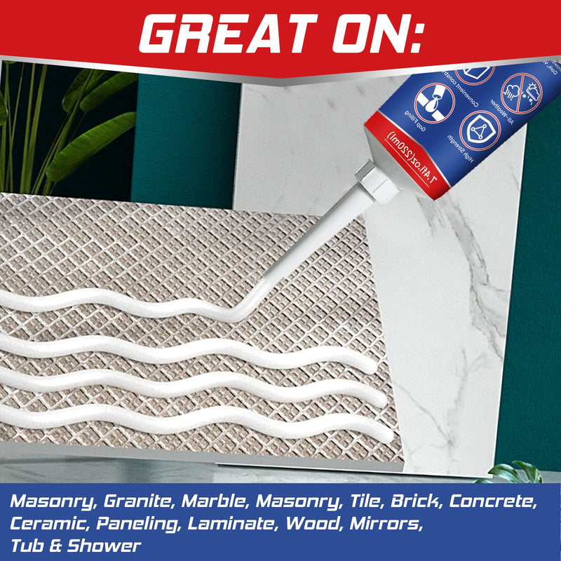 Heavy Duty Construction Adhesive, 7.4 Ounce Cement Glue Squeeze Tube, Versatile Construction Glue for Tile, Floor, Stone, Wood, Wall & More, Pack of 1 (CZJS-001) CZJS-001
