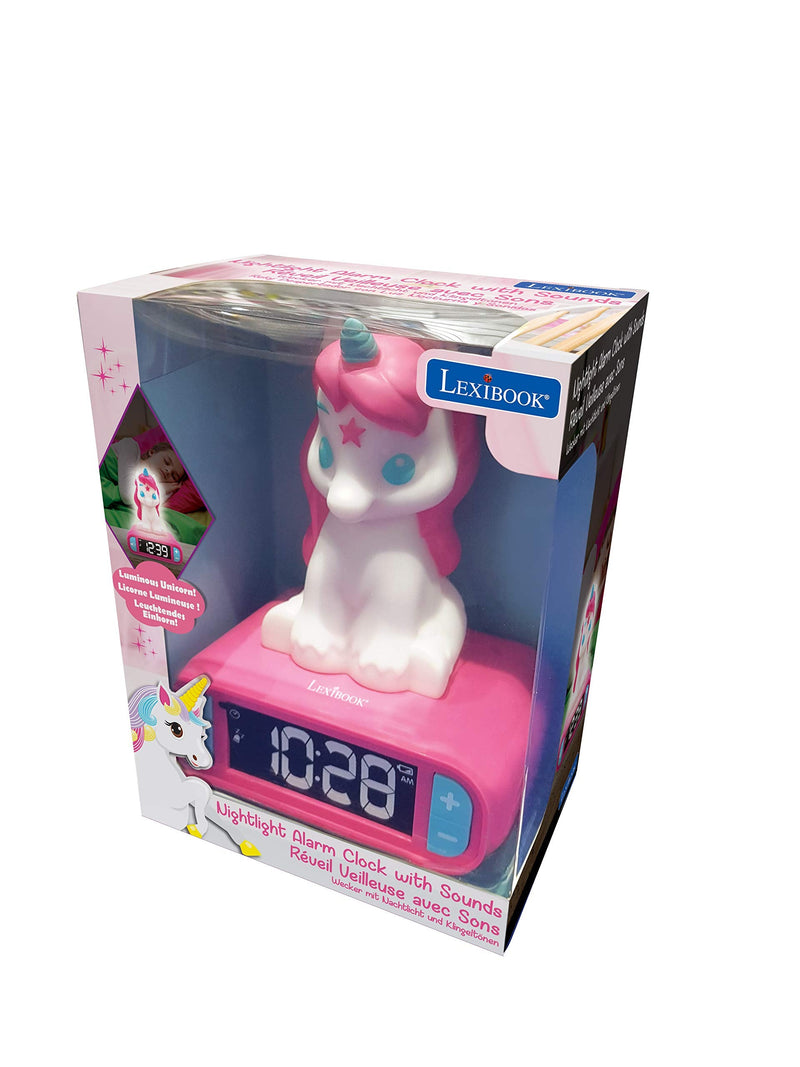 LEXiBOOK - Unicorn Digital Alarm Clock for Kids with Night Light, Snooze and Unicorn Sound Effects, Childrens Clock, Luminous Unicorn, Pink Colour - RL800UNI