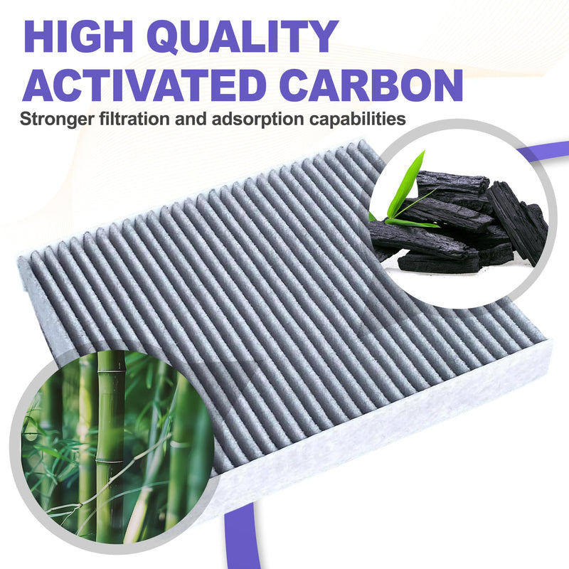 4 Pack Activated Carbon Cabin Air Filter for Kenworth T660 T680 T800 T880 & Peterbilt 567 579 | Replaces X1987001, AF55839, P640110, PA30093, 4070948C1, 24479 4 PACK