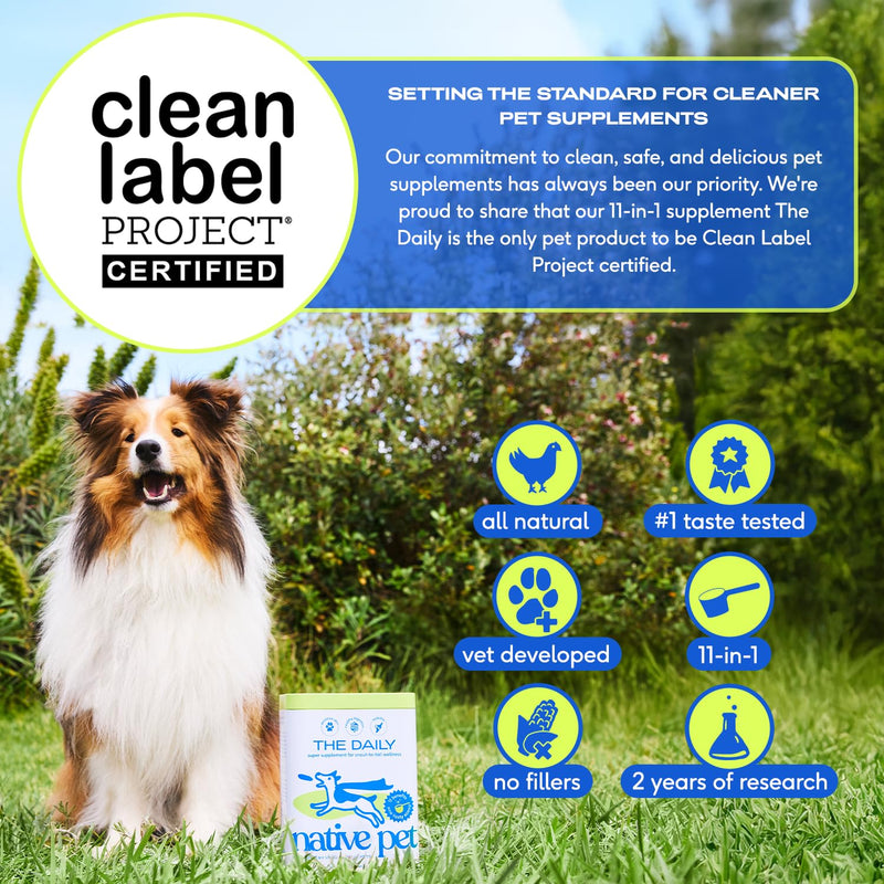 Native Pet Joint Health & Daily Wellness Pack: Hip & Joint Supplement for Dogs - Supports Joints, Cartilage, Muscles & Anti-Inflammatory & Dog Vitamins & Supplements 11-in-1 Multivitamin - 60 Scoops