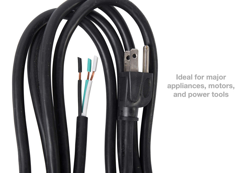 Inc PS913163 3-Wire Appliance and Power Tool Cord, 9 ft, 16 AWG, 13A/125V AC, 1625w , Black