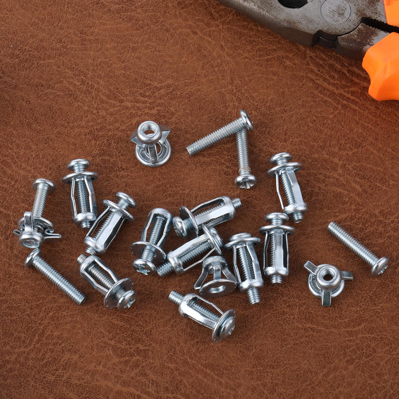Molain 15 Pack Hollow Metal Cavity Fixing Hollow Door Anchor, M4 Nuts for 0-5mm Door Extra Short Hollow Wall Anchors Aluminium cladding Sheet Steel, Iron Sheet