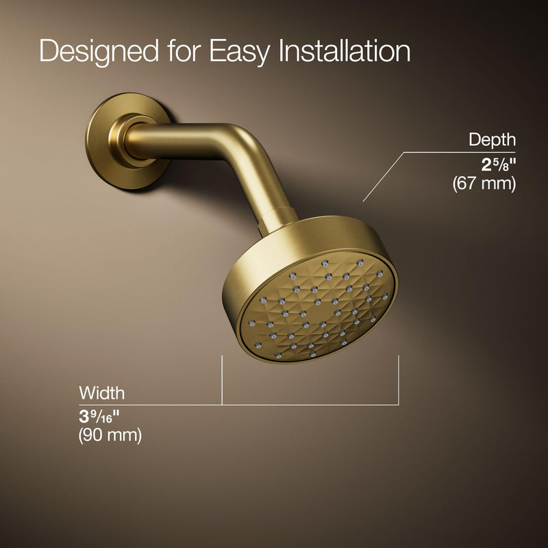 Kohler 72417-Y-2MB Awaken® G90 Single-function showerhead, 2.5 gpm, Vibrant Brushed Moderne Brass