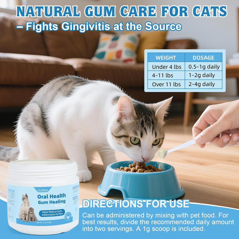 Yakucho Oral Health for Cat, Cats Gingivitis Treatment, Reduce Gum Inflammation, Redness & Pain, Combats Gum Disease, Natural Plant-Based Active Formula, Cat Oral Care, Gums Health Treatment