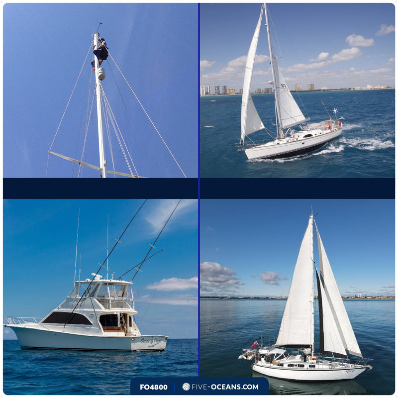 Five Oceans Folding Step, Folding Mast Step - Stainless Steel with Rubber Pad for Secure and Safe Access, 4-1/4 Inch (108mm) Step Length - Ideal for Marine Use - FO4800