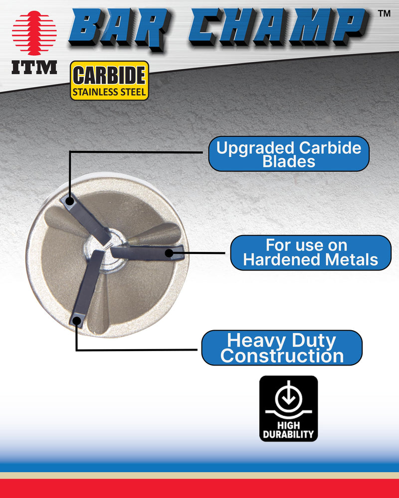 ITM Bar Champ BAR-01C - Small Premium Deburring Tool and External Chamfer Tool - Carbide Bades for 1/8" to 3/4" material