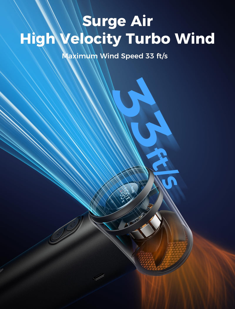 Aecooly Cold Air Portable Handheld Fan | 14.4°F Drop in 10s | Mist Chill & High Speed Wind | 20H Max Cooling Time | Battery Level Display | Rechargeable Personal Turbo Fan, Gifts for Men, Travel-Black