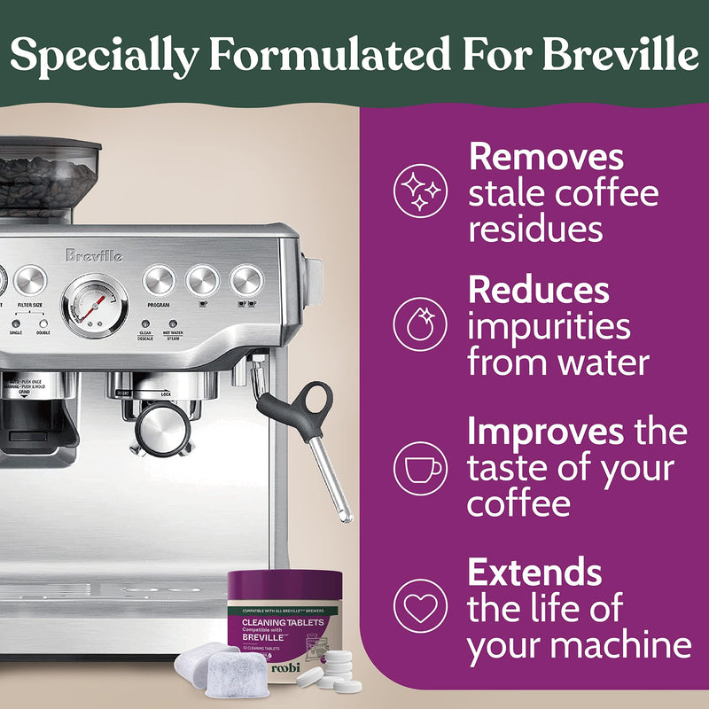 Roobi Breville Compatible Espresso Machine Cleaning & Maintenance Kit. Includes 52 Breville Cleaning Tablets and 6 Water Filters. Carbon Neutral. 1 Year Supply. Cleaning Kit