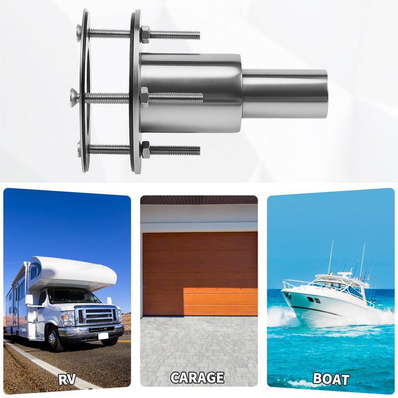 Thru Hull Exhaust for Boats - 2 Pack 316 Stainless Steel Diesel Heater Exhaust Pipe Thru Wall with Heat Insulation for Damage Prevention, Easy to Install, Suitable for 24mm Pipe, for Boat, RV, Garage