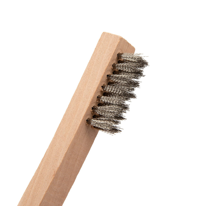 Steelman Stainless Steel 1200-Bristle Count Wire Brush for Mechanics and Painters, Removes Rust and Paint from Metals, Wood Handle, 10 Pack 1200 Bristle Count Wire Brush-10 pack