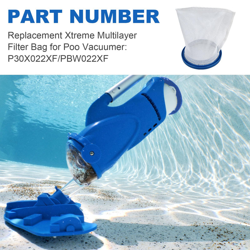 X-treme Multilayer Filter Bag for Pool Blaster Max, Catfish Ultra, iVac 250, iVAC C2, Volt FX-4 and Jacuzzi JPV200 Handheld Pool Vacuums, P30X022XF / PBW022XF(4 Pack)
