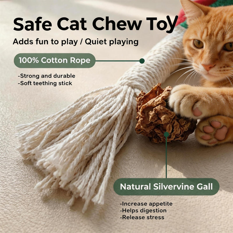 Cat Teeth Cleaning Chew Toys,Cat Chew Ropes 4Pcs,Natural Cat Chew Sticks 4Pcs