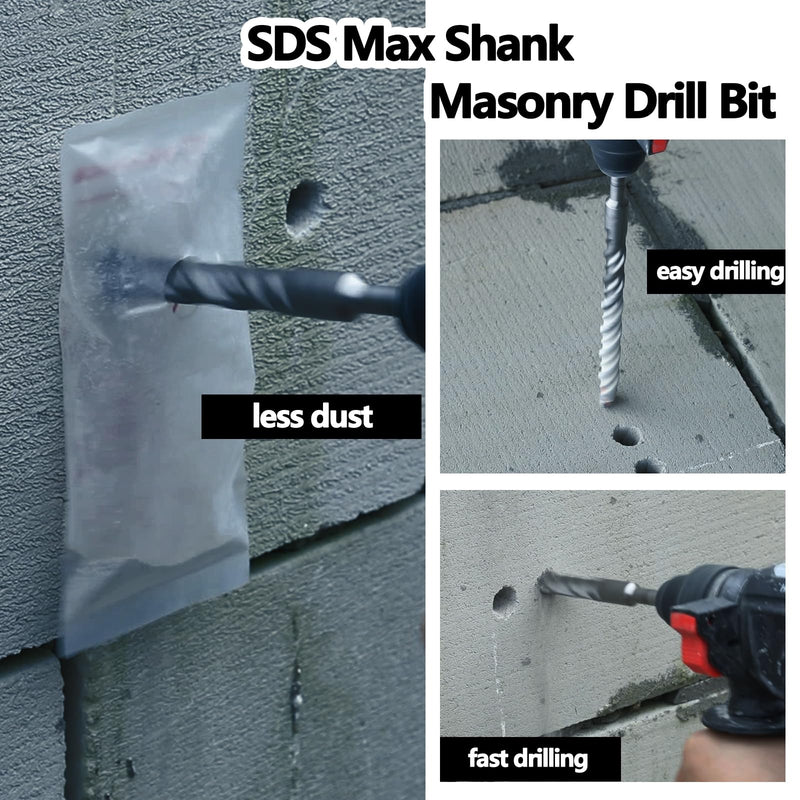 1 inch x 10 inch x 15 inch (26 x 380mm) SDS Max Rotary Hammer Drill Bit, Carbide Tip Masonry Drill Bit for Masonry, Brick, Stone, Concrete (1 inch x 15 inch (26 x 380mm)) 1 inch x 15 inch ( 26 x 380mm )
