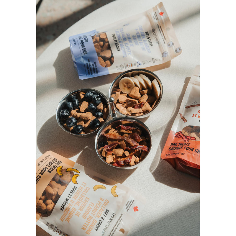 Dexypaws: Soft & Chewy - Collagen, Bacon & Peanut Butter - 8oz, Dog Treats, Joint Support, Skin & Coat Health, Pet Snack, Training & Reward Bites