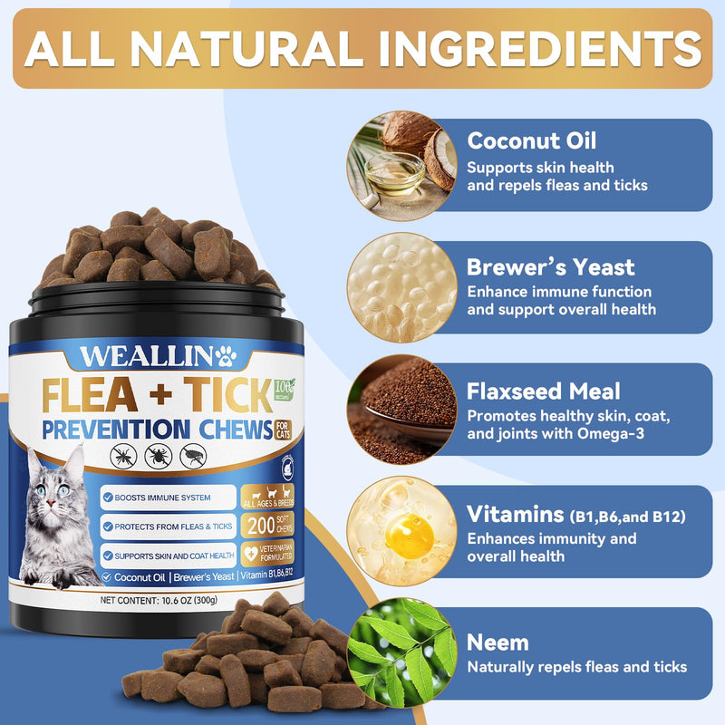 Flea and Tick Prevention for Cats for Natural Flea Defense + Cat Constipation Relief for Digestive Health Support Bundle, Multi-Care Solution