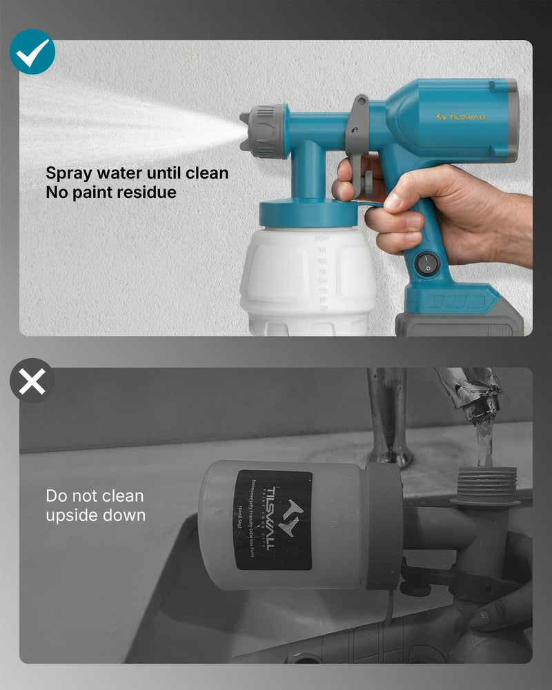 Tilswall Cordless Paint Sprayer Dreamer400, Fits Dewalt 20V (No Battery) Dark Blue 1000.0 Milliliters