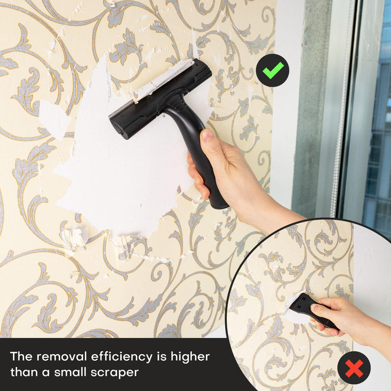 NEWISHTOOL Wallpaper Removal Tool Kit with Wall Paper Perforating Stripper Tool and 6-Inch Blade Scraper Sticker Remover, Perforator/Scorer Remover and Scraper for Separating and Removing Wallcovering
