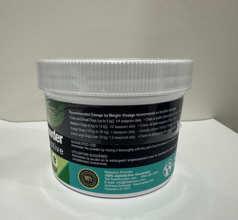 Pets Digestive Health Powder for Cats & Dogs - 120g | Promotes Gut Health & Regular Digestion | Natural Deworming Agent with Chicory, Pumpkin Seed & Ginger