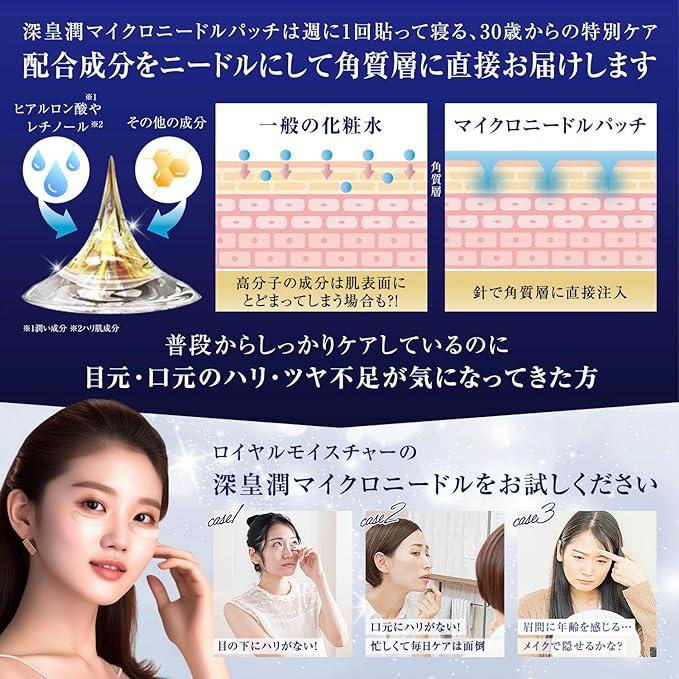 Royal Moisture Jun Labo Jun Retinol Microneedle Patch Korean Cosmetics Eye Needle Patch Firm Moisturizing Hyaluronic Acid Men's Yes (4 Doses) - NewNest Australia
