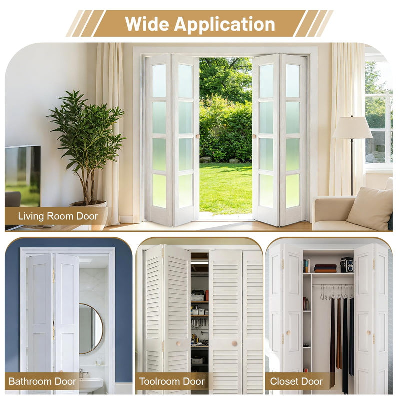Bifold Door Hardware Kit - 36 Inch Bifold Door Hardware with Track, Bi-Fold Closet Door Track Repair Replacement Tool Kit