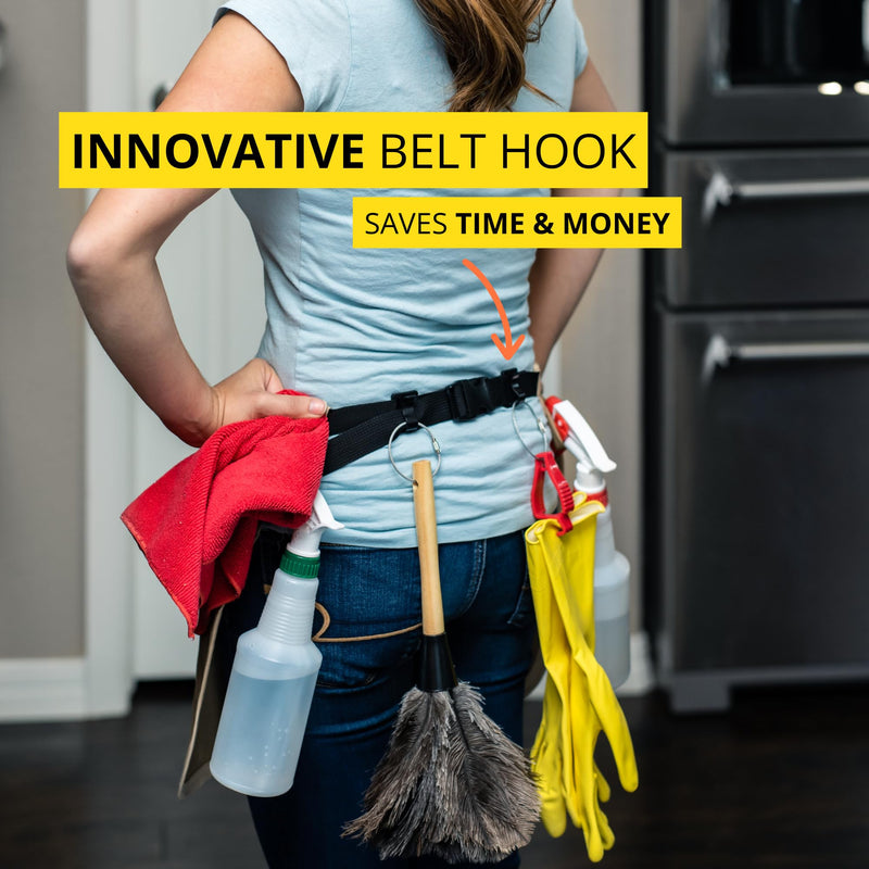 Waterproof Professional Cleaning Apron. Designed for Pro Cleaners Like a Cleaning Caddy Around Your Waist Standard Jet Black