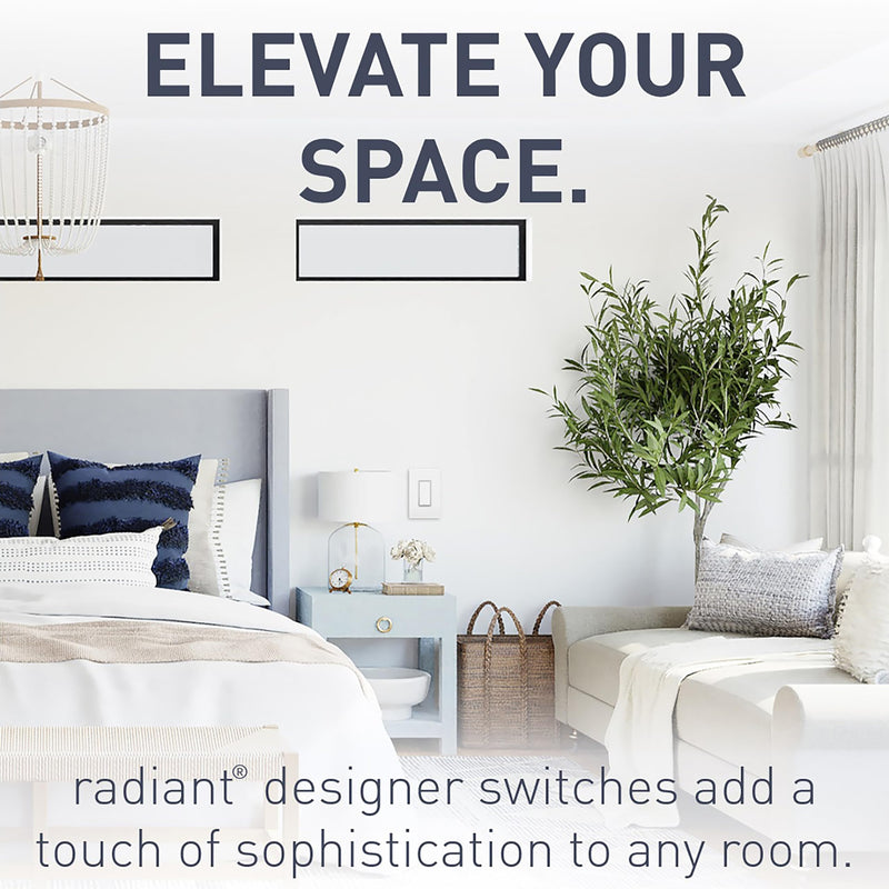 Legrand radiant TM873WCC10 15 Amp Rocker Wall Switch, 3-Way Decorator Light Switches, White (1 Count) 1 Pack
