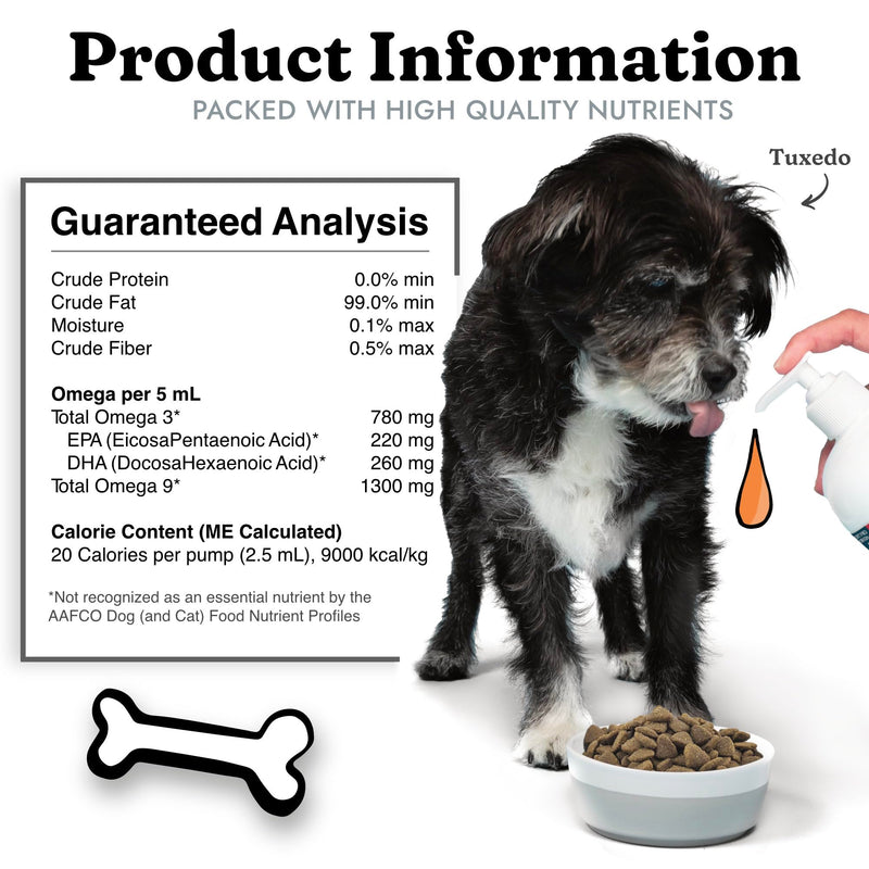 Salmon Oil for Dogs & Cats - Healthy Skin & Coat, Fish Oil, Omega 3 EPA DHA, Liquid Food Supplement for Pets, All Natural, Supports Joint & Bone Health, Natural Allergy & Inflammation Defense, 8 oz 8 Ounce Salmon Oil