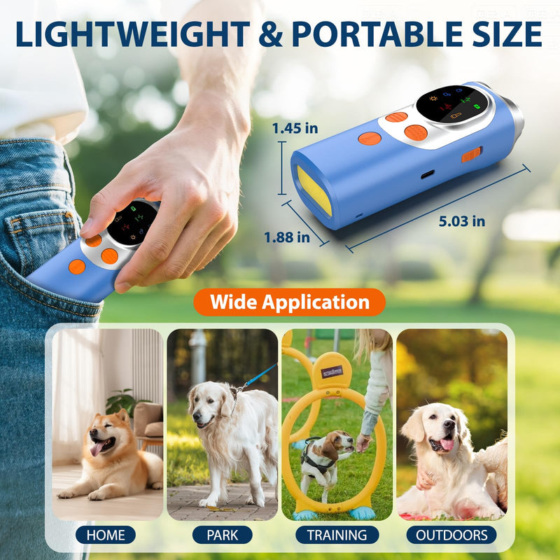 dessports Anti Barking Device for Dogs - 50FT Range Bark Shield for Stopping Bad Behavior - Ultrasonic Dog Bark Deterrent for Training (Blue) Blue