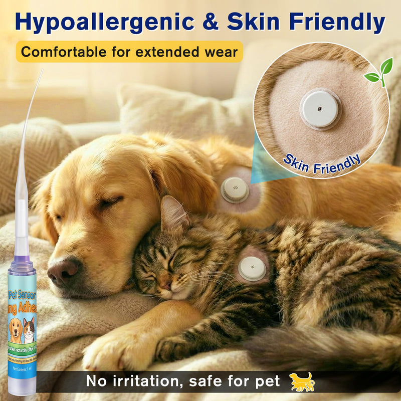1ml Veterinary Surgical Skin Glue with 10 Applicators, Fast Acting Wound Tissue Glue Sealant, CGM Sensor Adhesive for Pet with Blue Tint for Precise Application, Stay Secure for 10-14 Days 1ml