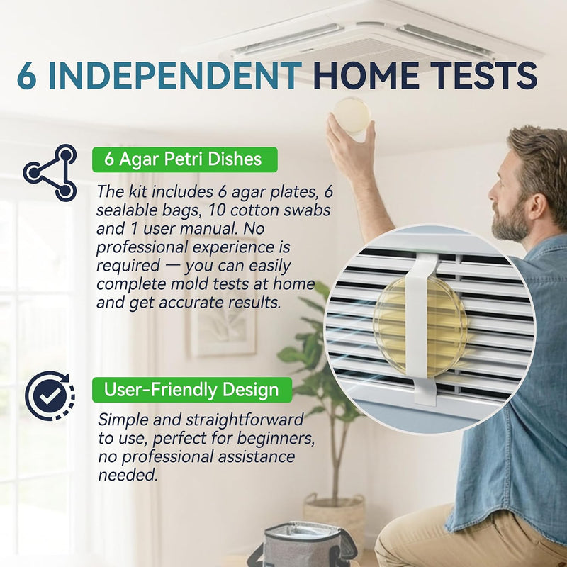 Mold Testing Kit with 5 Individual Tests - DIY Mold Test Kit for Home - Includes Detailed Mold Identification Guide - Fast and Reliable Mold Detector for Home - NewNest Australia