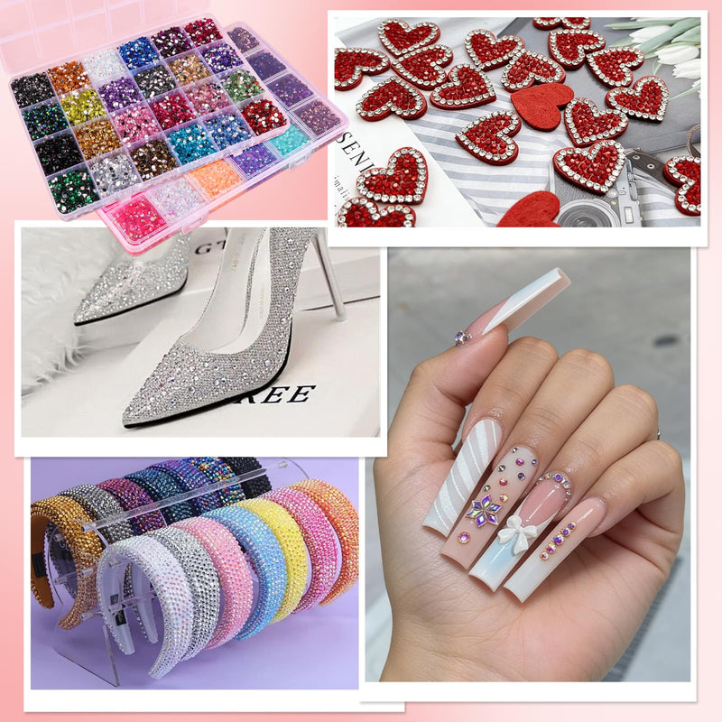 Kalolary 48000Pcs 48 Colors Jelly Rhinestones for Bedazzling and Diamond Art,3mm Resin Flatback Gems Bedazzler Kit with 3Pcs B7000 Glue Tweezers&Pick Up Pen for DIY Crafting Crafts Book Shoes Nail Art