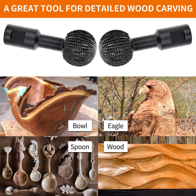 Sphere Rotary Burr with 5/8-11 Threads for 4 1/2 and 5 Inch Angle Grinder, Ball Gouge Angle Grinder Attachments Power Carving Tools for Wood Carving Grinding Polishing Engraving