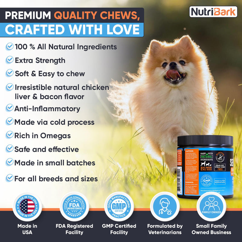 Senior Dog Joint Supplement -1000mg Glucosamine for Dogs -Advanced Hip & Joint Support Chews w/Glucosamine, Chondroitin, MSM, Turmeric & Omega 3 for Pain & Inflammation Relief, Improved Mobility - PawsPlanet Australia