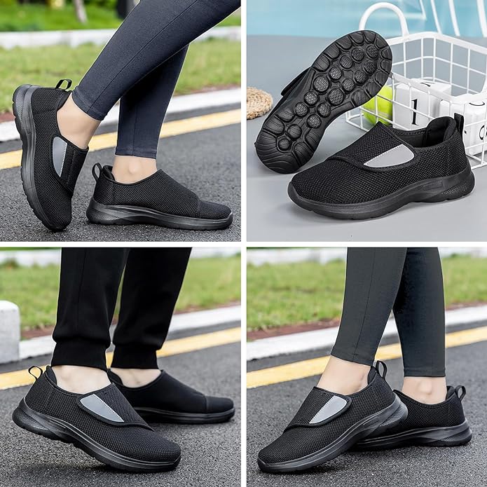 JFbaha Nursing Shoes, Nursing Shoes, Men's, Women's, Slip-on Rehabilitation Shoes, Sneakers, Lightweight, Anti-Slip, Elderly, Velcro, Indoor Shoes, Outdoor, Fall Prevention, 3E, Wide, Soft, Walking, - NewNest Australia