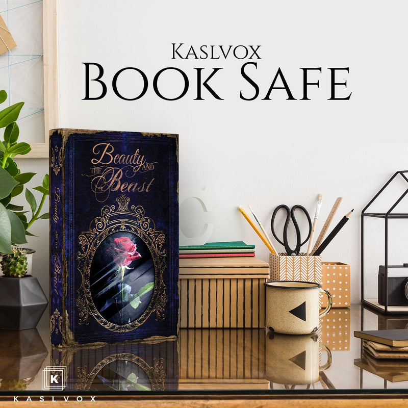 Hidden Safe Book Safe with Combination Lock - Diversion Safe, Secret Storage, Fake Book Box, Small Safe Box for Cash and Money - Book Safe Lock Box - Hidden Safes in Plain Sight (Beauty Beast) (Large) Large