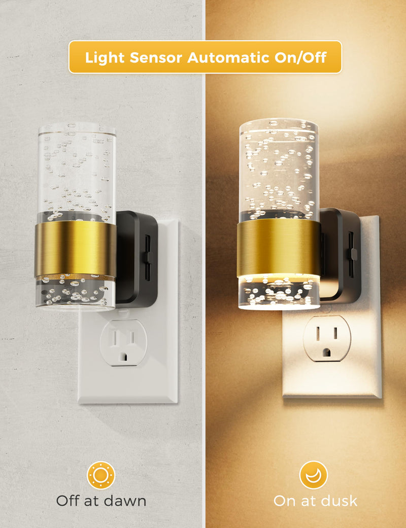 Night Lights Plug into Wall, Soft Light LED Night Light with Adjustable Brightness, Plug in Night Light with Auto Light Sensor, Wall Sconce-Style Design Night Light for Bathroom,Hallway, 2 Pack Soft White
