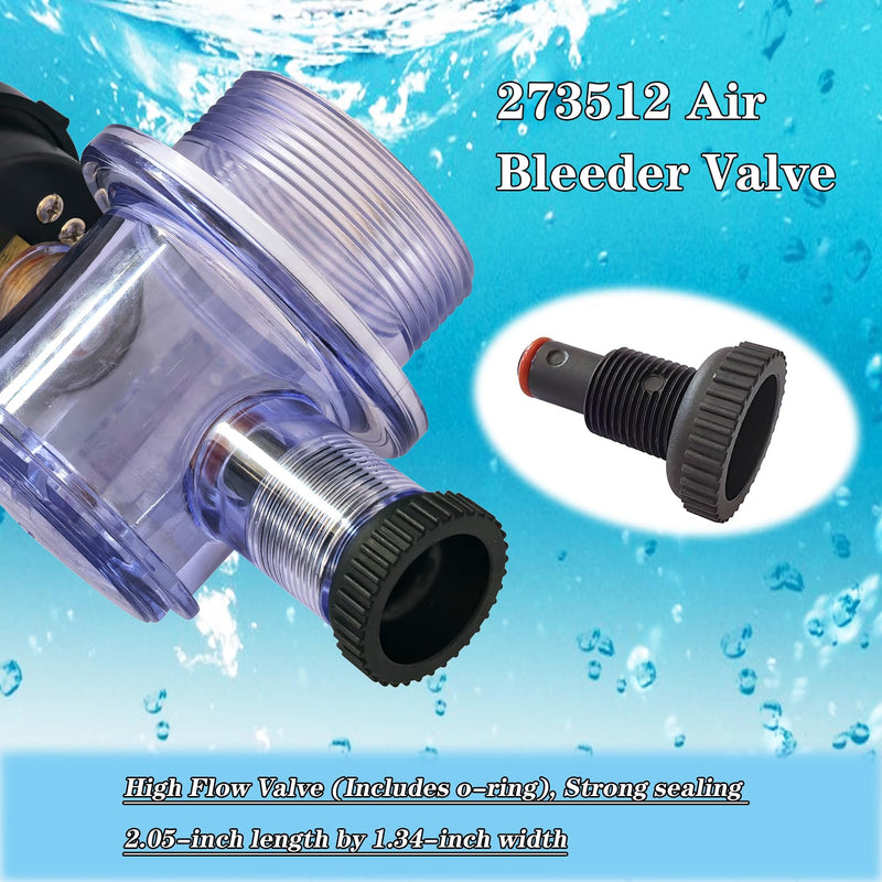 273564Z Manual Air Relief Valve, Compatible with Triton C, TR140C, TR100C, Triton II Pool Spa Sand Filters Air Relief Valve Assembly, Easy Maintenance, Accurate Pressure Monitoring