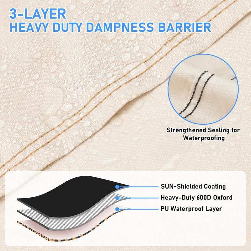 Waterproof Boat Swing Back Seat Cover,Heavy Duty Leaning Post Cover,Waterproof Swingback Cooler Boat Seat Cover(36" W x 20" D x 36" H,Beige) Beige M-36"W x 20"D x 36"H