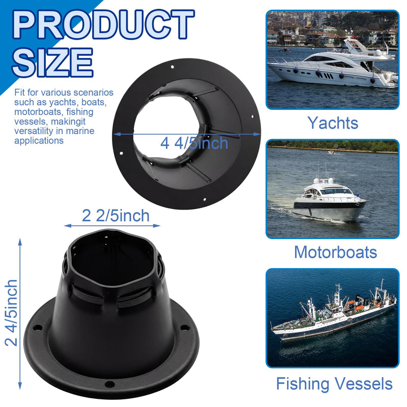 2 Pcs Marine Cable Boot 4-2/5" Waterproof Marine Grade Vinyl Boat Transom Steering Wires & Fuel Lines Protection with Cable Tie for Yacht Pontoon & Boat Electrical Management