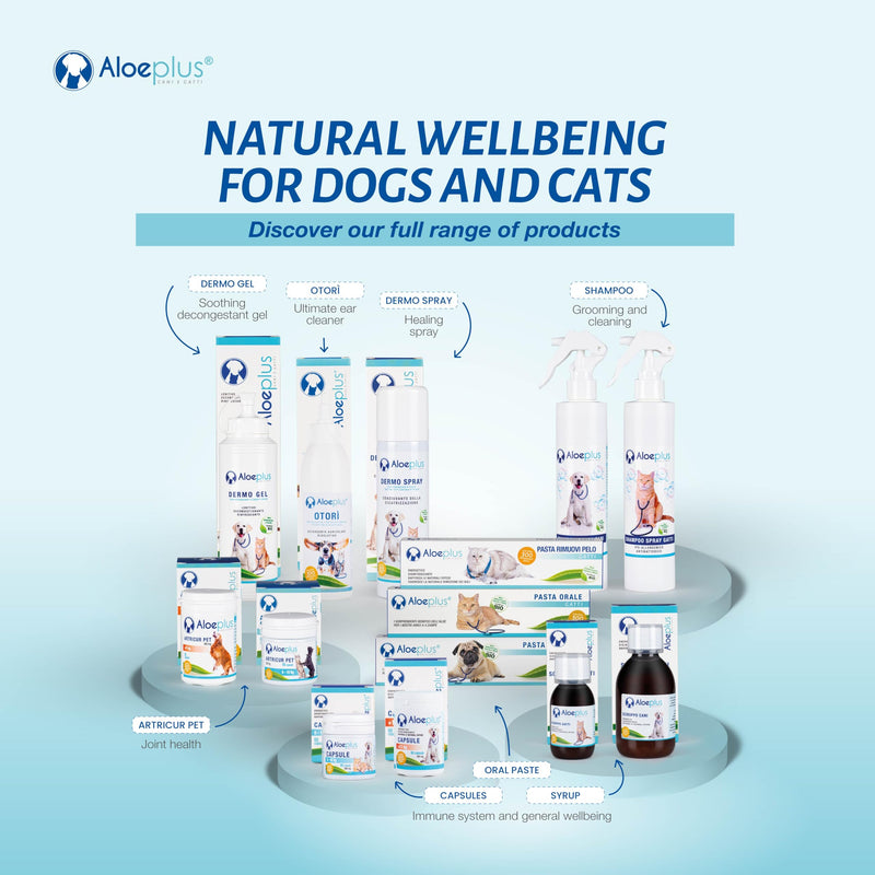 Dog Syrup 150ml - Complementary Energy and detoxifying Food Based on Organic Aloe Arborescens, Strengthens Natural defenses, Ideal as a Tonic for Senior Dogs and Puppies.