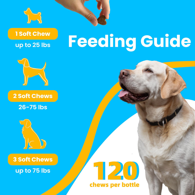 Omega 3 for Dogs –Skin & Coat Supplement – Omega Rich Salmon Oil, Krill Oil & Fish Oil – DHA&EPA for Itchy Skin Relief, Shiny Coat, Shedding & Allergy Support – 120 Soft Chews