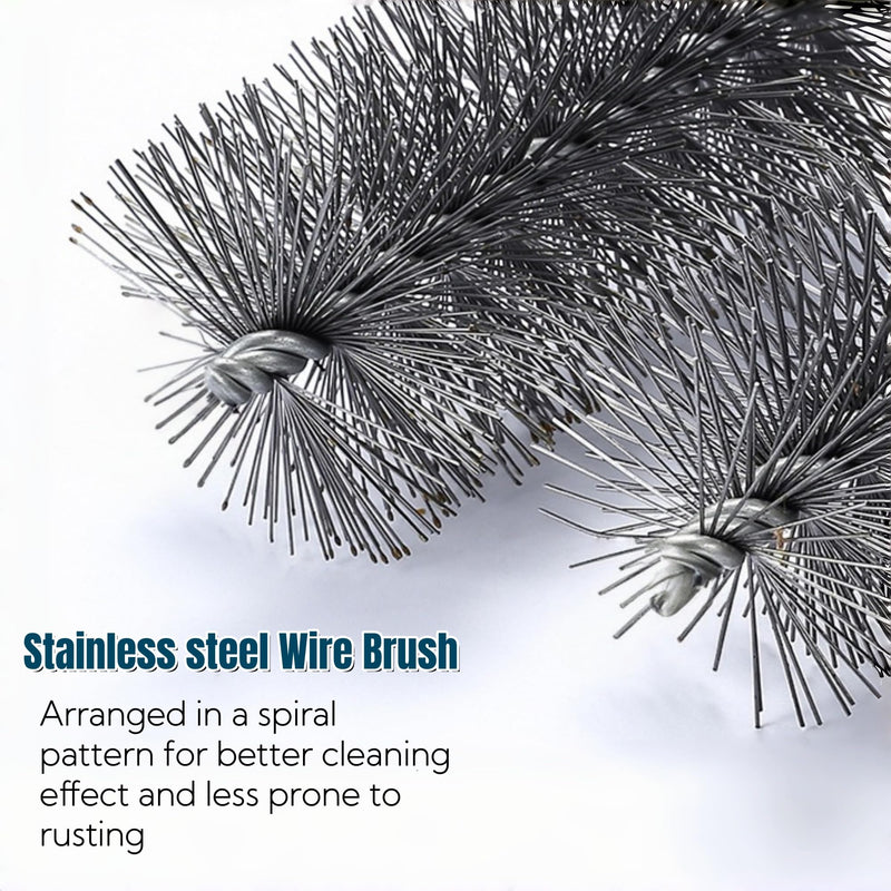 50 in Pipe Cleaning Brush Set with Stainless Steel Bristles, 5X Wire Brush with 4X Galvanized Flexible Rods, Stainless Steel Pipe Brush for Rust Polish,Tubes,Auto Parts Cleaning