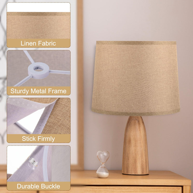 PATIKIL Lamp shades for Table Lamps 11.4" Top x 12.6" Bottom x 9.8" High Drum Lamp shades for Floor Lamps Medium Linen Lampshade Easy Assembly for Lamp Replacement, Bright Brown 1