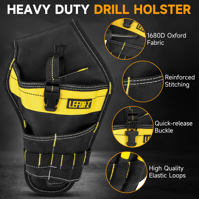 Drill Holster,Heavy-Duty Impact Holster for Tool Belt,Drill Holder,Drill Pouch Fits Most Drills