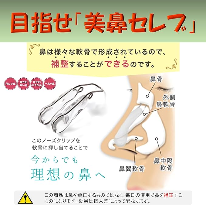 OMC TOKYO Nose Clip, Nose Clip, Beautiful Nose Clip, Easy to Use at Home, Facial Fitness, Ideal for Nose, Nose Muscle Correction, Beautiful Nose, Nose Lift, Adjustable, Easy Installation, Unisex, - NewNest Australia