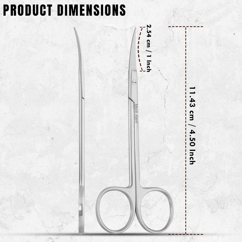 Iris Micro Dissecting Scissors 4.5" Curved Fine Point-Perfect for Doctors, Nurses, EMS, Students, Education & Training and veterinary Scissors (Curved)