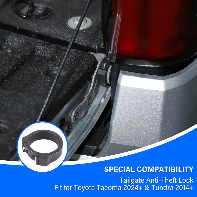 Daeiclru Tailgate Anti-Theft Lock Compatible with Toyota Tacoma 2024 2025 2026, Tailgate Security Device Truck Bed Tail Gate Lock 4th Gen Tacoma Accessories (Black) Black