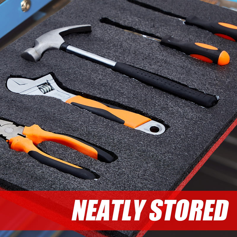 Gisafai 3 Sets Tool Box Foam Sets Includes 3 Tool Box Liner 1 Foam Cutter 2 Marker Pens Adjustable Non Slip Organizer for Toolbox Cabinet Chest Drawer Storage Craft(18 x 12 x 1 Inch) 18 x 12 x 1 Inch