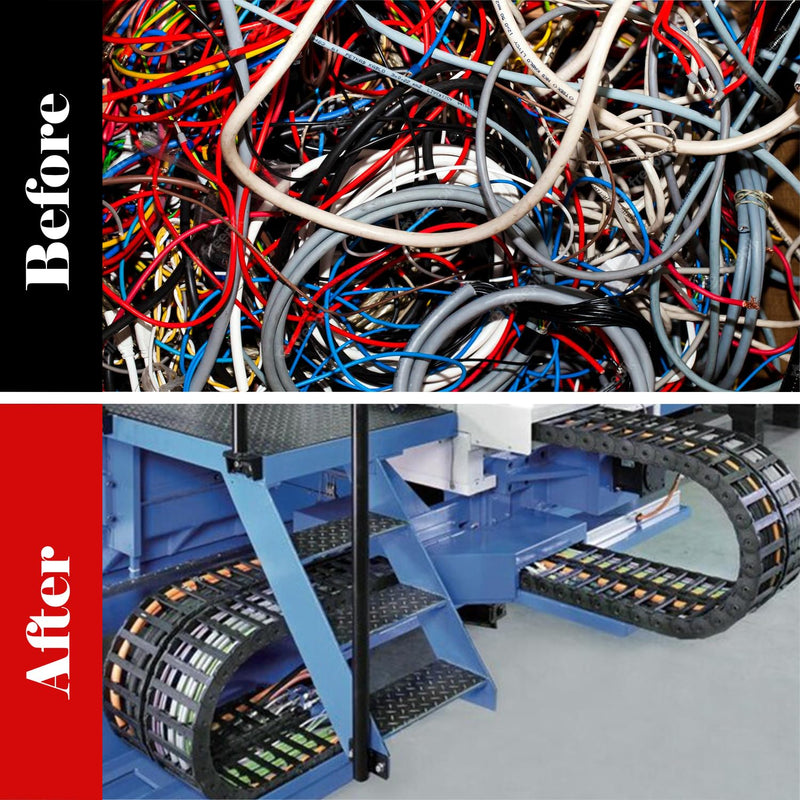 39.3 inch Plastic Drag Chain Cable Carrier, 1m Open Type Wire Drag Chain Cable Carrier R75 35 * 50mm Cable Drag Chain for CNC Router Electronic Industrial Machine 35×50×1000mm Opened